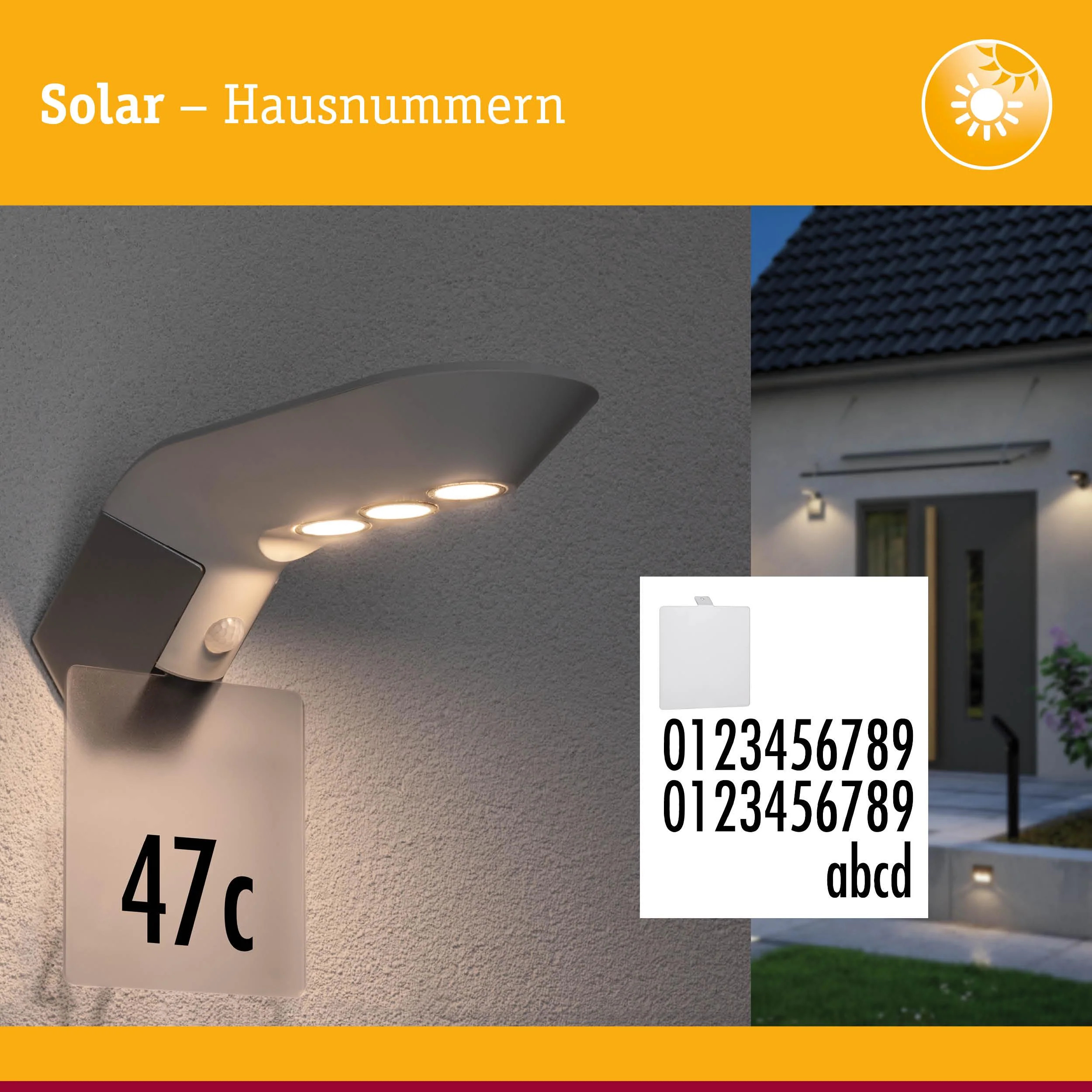 Outdoor Solar Wandleuchte Soley IP44Zubehör Hausnummer Metall Weiß - Image 5