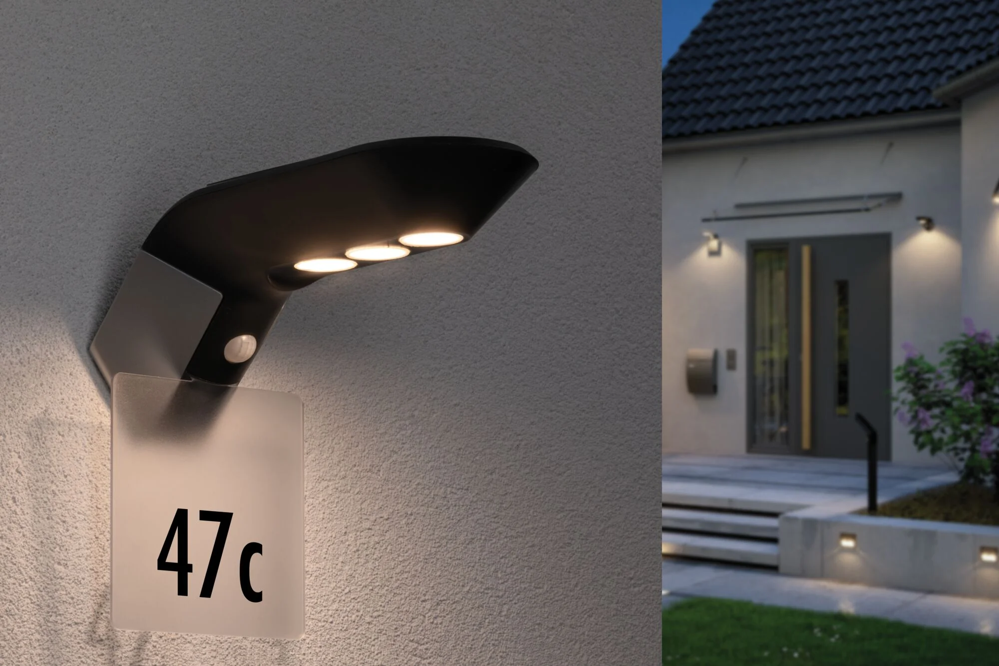 Outdoor Solar Wandleuchte Soley IP44Zubehör Hausnummer Metall Weiß - Image 6