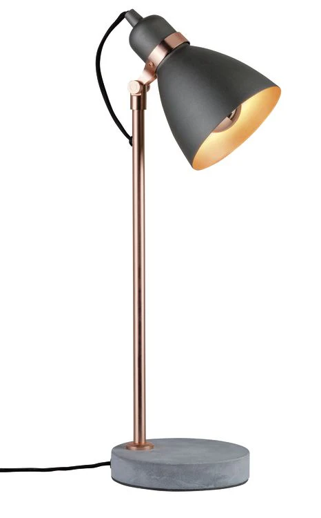 Neordic Orm Tischleuchte max.1x20W E27 Grau/Kupfer matt 230V Metall/Beton Tischleuchte - Image 2