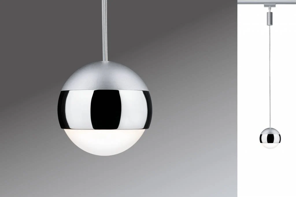 URail System LED Pendel Capsule II 1x6W Chrom matt/Chrom 230V Metall dimmbar - Image 2