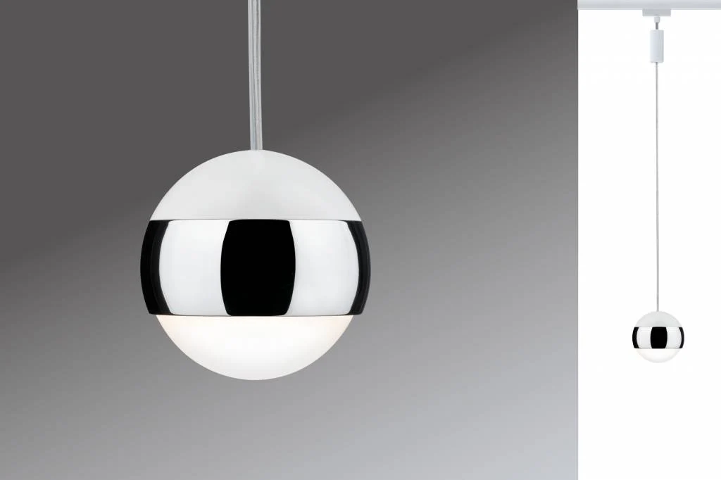 URail System LED Pendel Capsule II 1x6W Weiß/Chrom 230V Metall dimmbar - Image 2