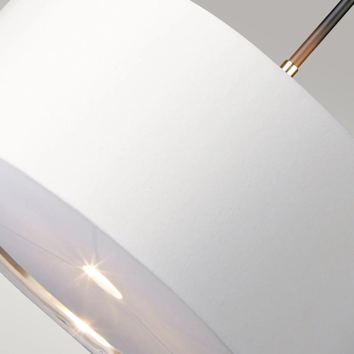 Pendelleuchte Balance 1-flammig - Schwarz/Poliertes Nickel mit weißem Schirm - Image 3