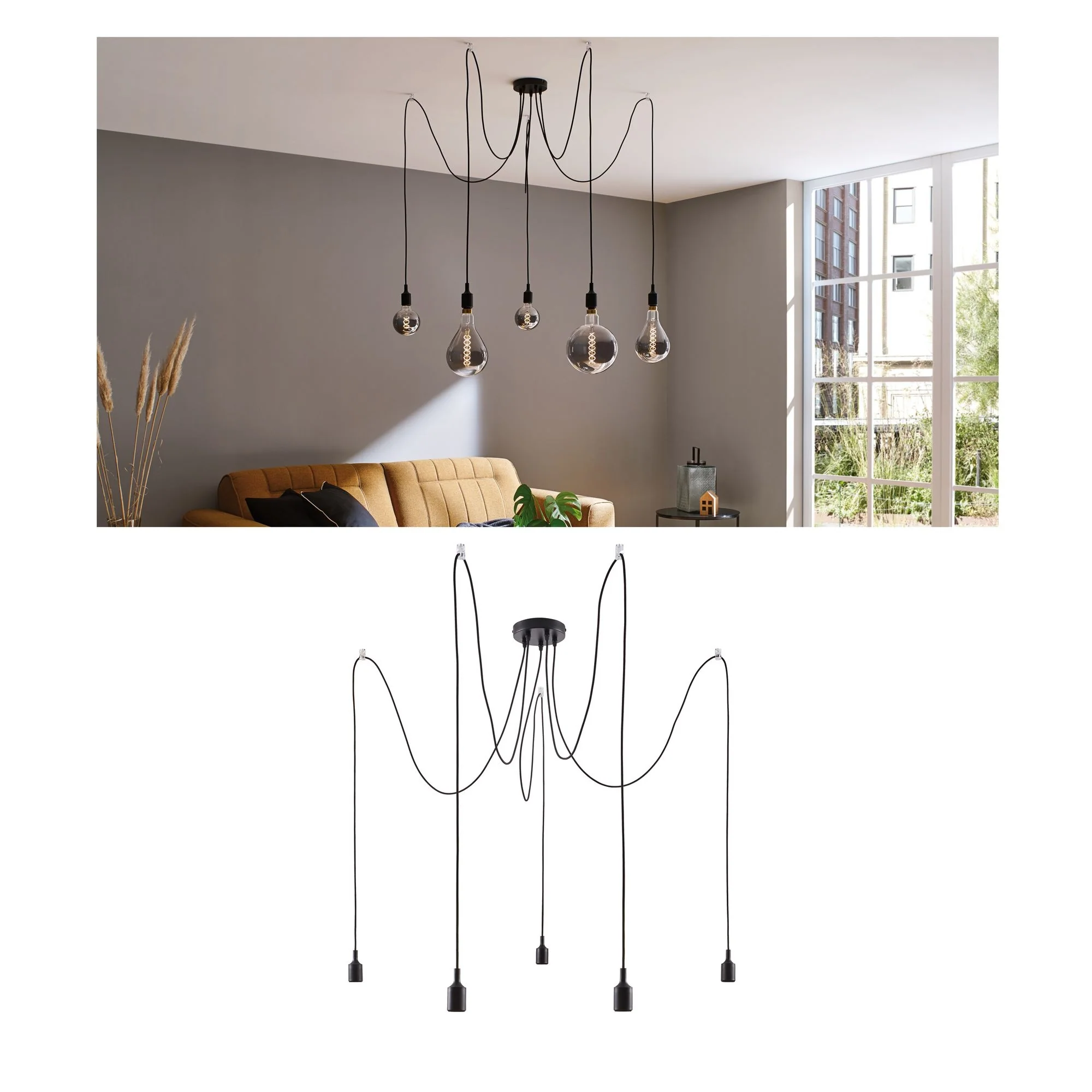 Pendelleuchte Neordic Ketil 5-flammig ohne Leuchtmittel, max. 5x20W E27 Pendelleuchte