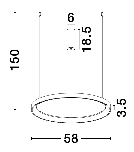 PERTINO Pendelleuchte 48 Watt 580 mm 2700 Kelvin dimmbar - Image 6