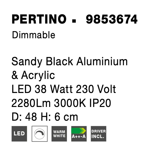 PERTINO Deckenaufbauleuchte 40 Watt 480 mm 3000 Kelvin dimmbar - Image 6