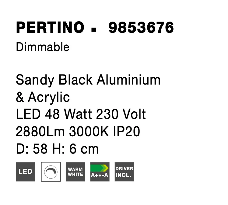 PERTINO Deckenaufbauleuchte 50 Watt 580 mm 3000 Kelvin dimmbar - Image 8