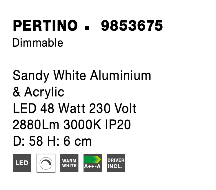 PERTINO Deckenaufbauleuchte 50 Watt 580 mm 3000 Kelvin dimmbar - Image 6