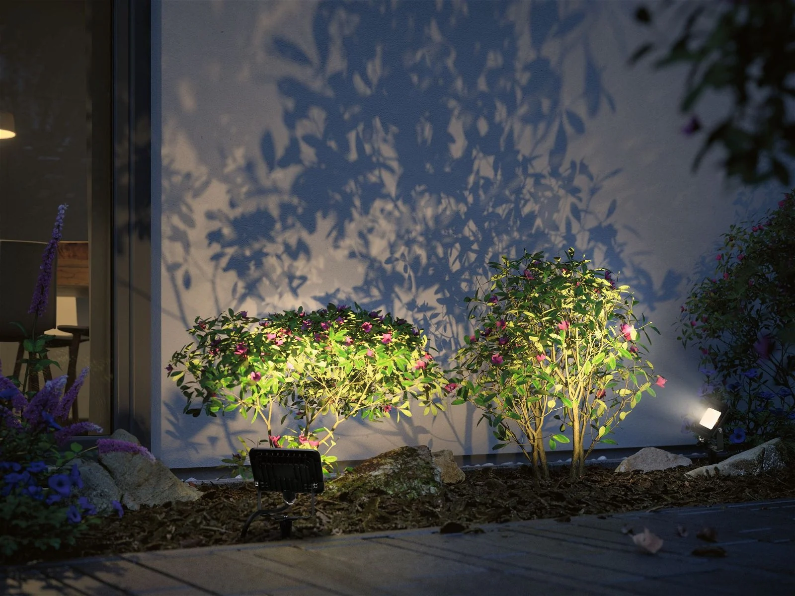 Plug & Shine LED Gartenstrahler Fluter Einzelspot  IP65 3000K 6,8W Schwarz - Image 2