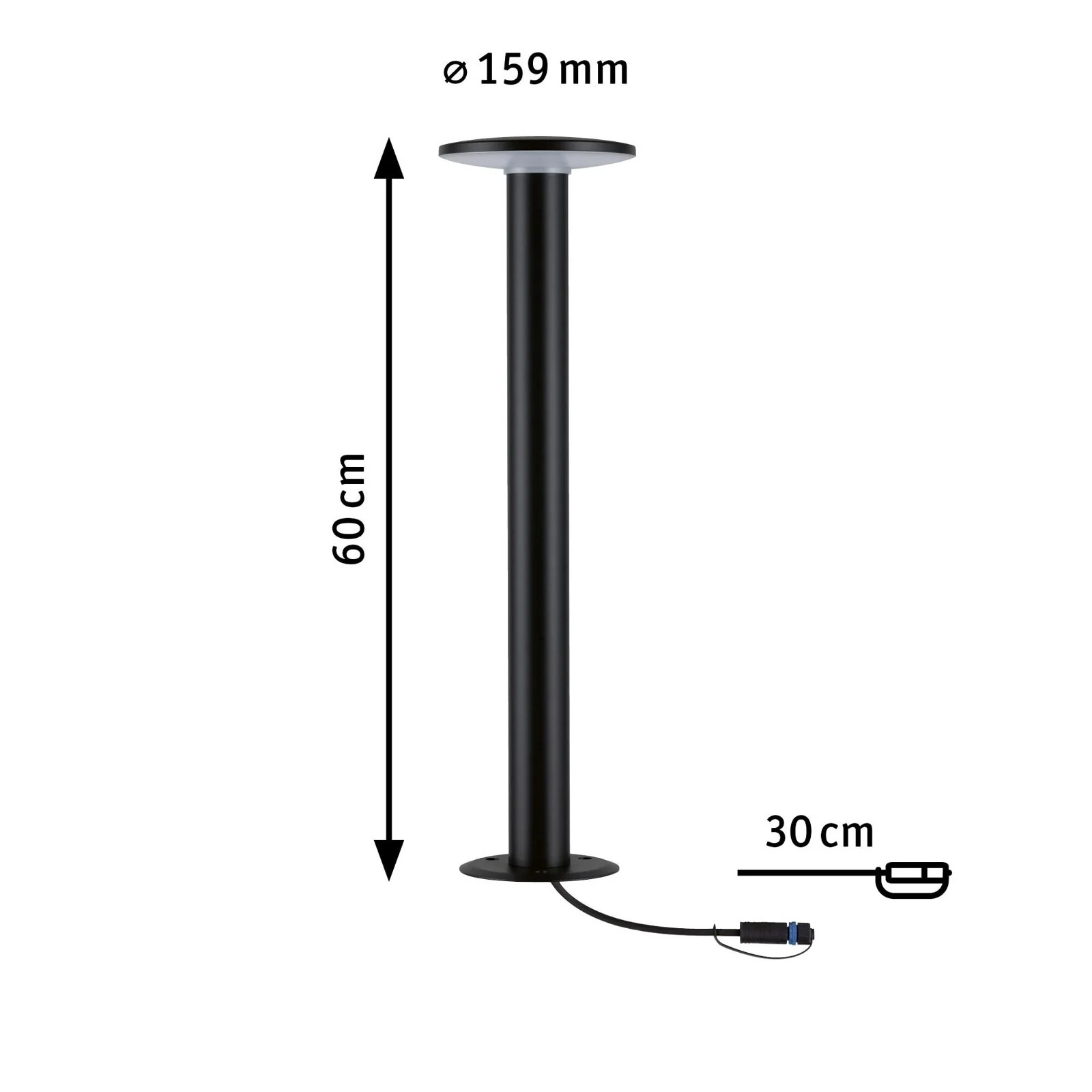 Plug & Shine LED Pollerleuchte Plate Einzelleuchte IP44 2200K 7W Anthrazit - Image 3