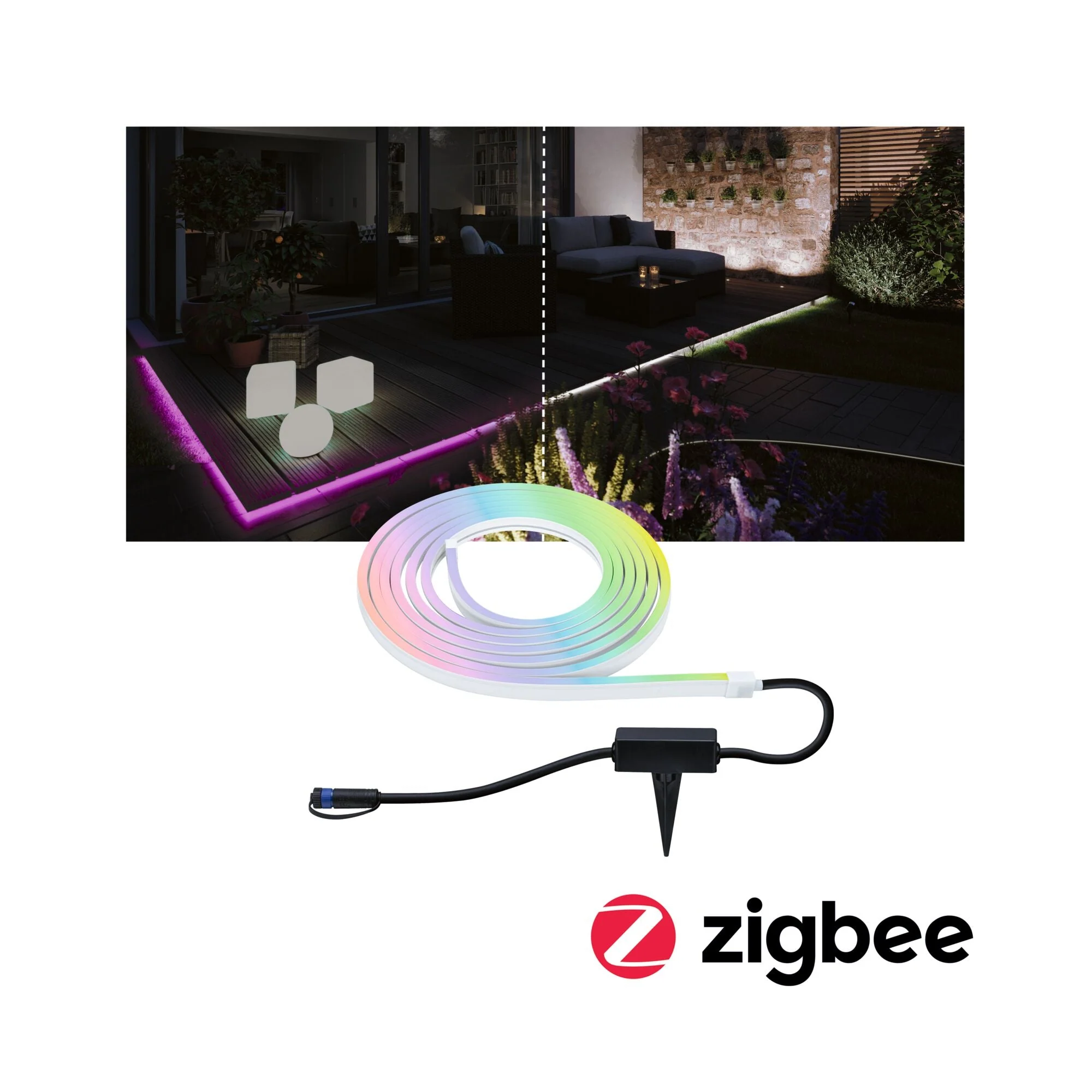Plug & Shine Smooth Einzelstripe IP67 RGBW+ 22W Weiß