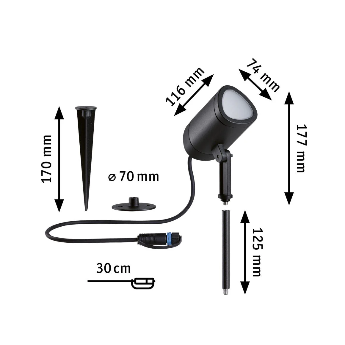 Plug & ShineLED GartenstrahlerSmart Home Zigbee 3.0 Shira IP65 RGBW+ 6,5W Anthrazit - Image 3