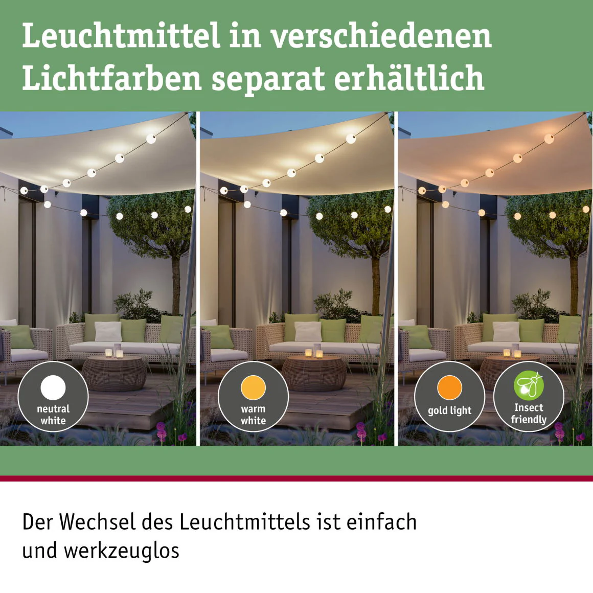 Plug & ShineLED Lichterkette Naima Erweiterungsset IP67 3000K 3x1W 1,71m Schwarz - Image 3