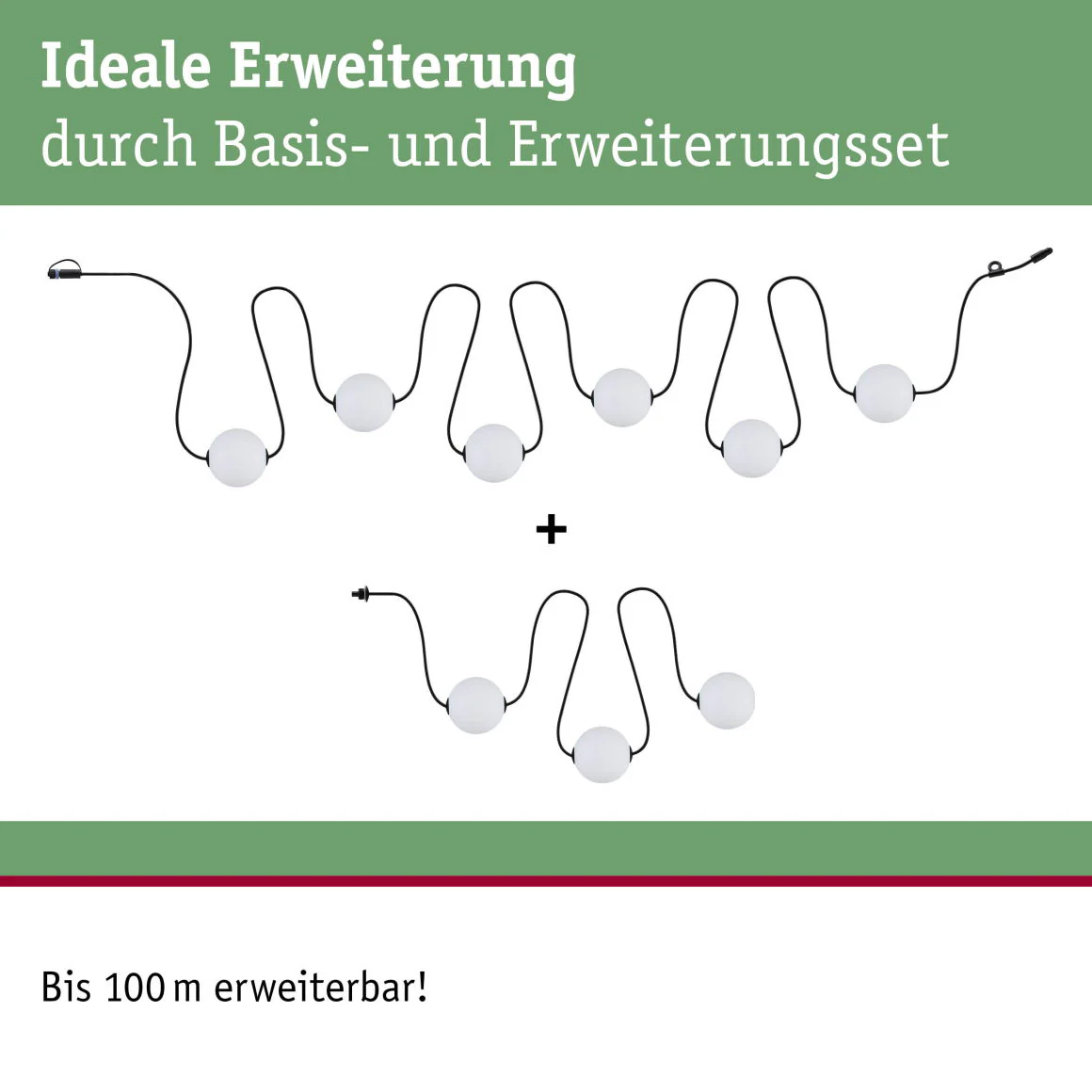 Plug & ShineLED Lichterkette Naima Erweiterungsset IP67 3000K 3x1W 1,71m Schwarz - Image 4