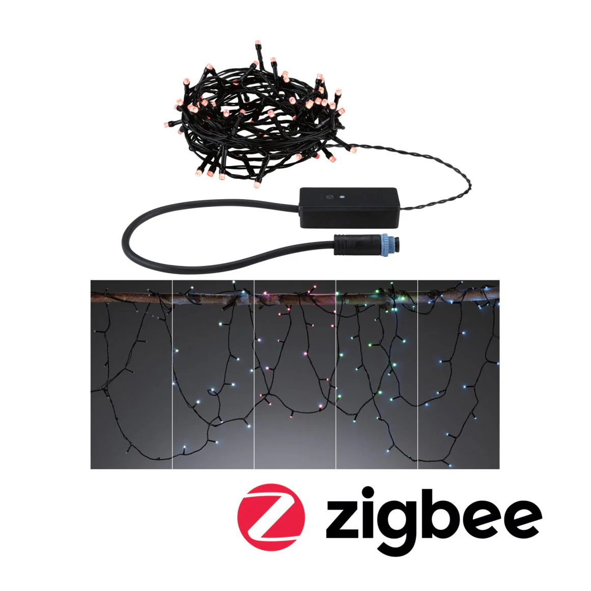 Plug & ShineLED Lichterkette Yuna RGB 7,4m IP44 3W Schwarz