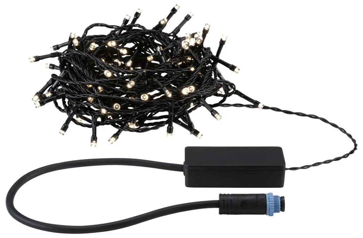 Plug & ShineLED Lichterkette Yuna Warmweiß 12,4m IP44 2,5W Schwarz