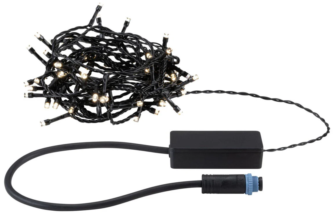 Plug & ShineLED Lichterkette Yuna Warmweiß 7,4m IP44 1,3W Schwarz