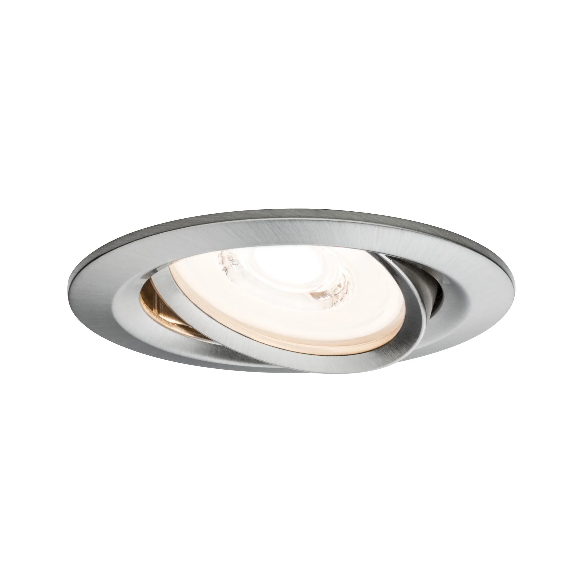 Premium LED Einbauleuchte Coin Basisset schwenkbar rund 84mm 50° Coin 3x6,3W 3x430lm 230V dimmbar 2700K Eisen gebürstet - Image 2