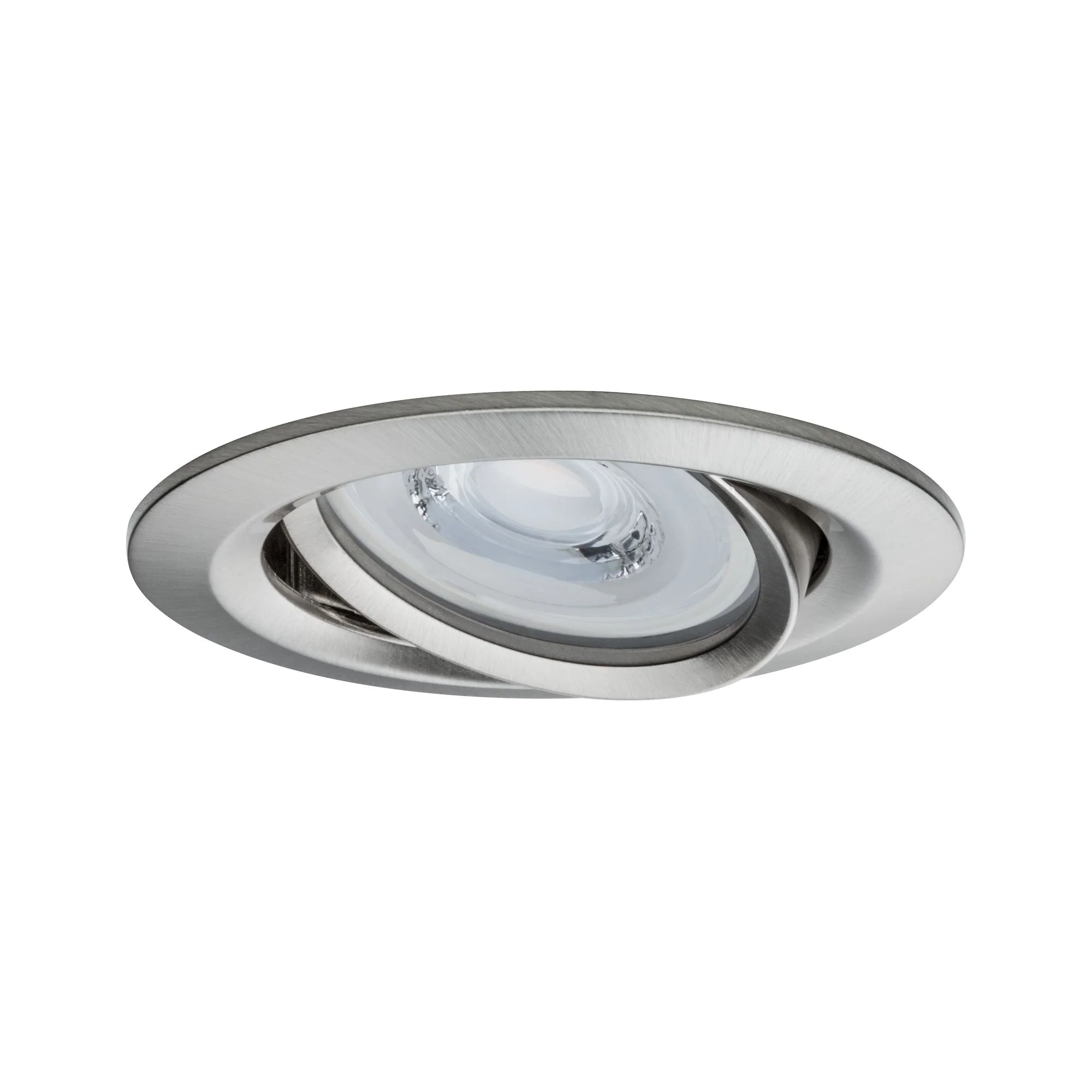 Premium LED Einbauleuchte Coin Basisset schwenkbar rund 84mm 50° Coin 3x6,3W 3x430lm 230V dimmbar 2700K Eisen gebürstet - Image 3