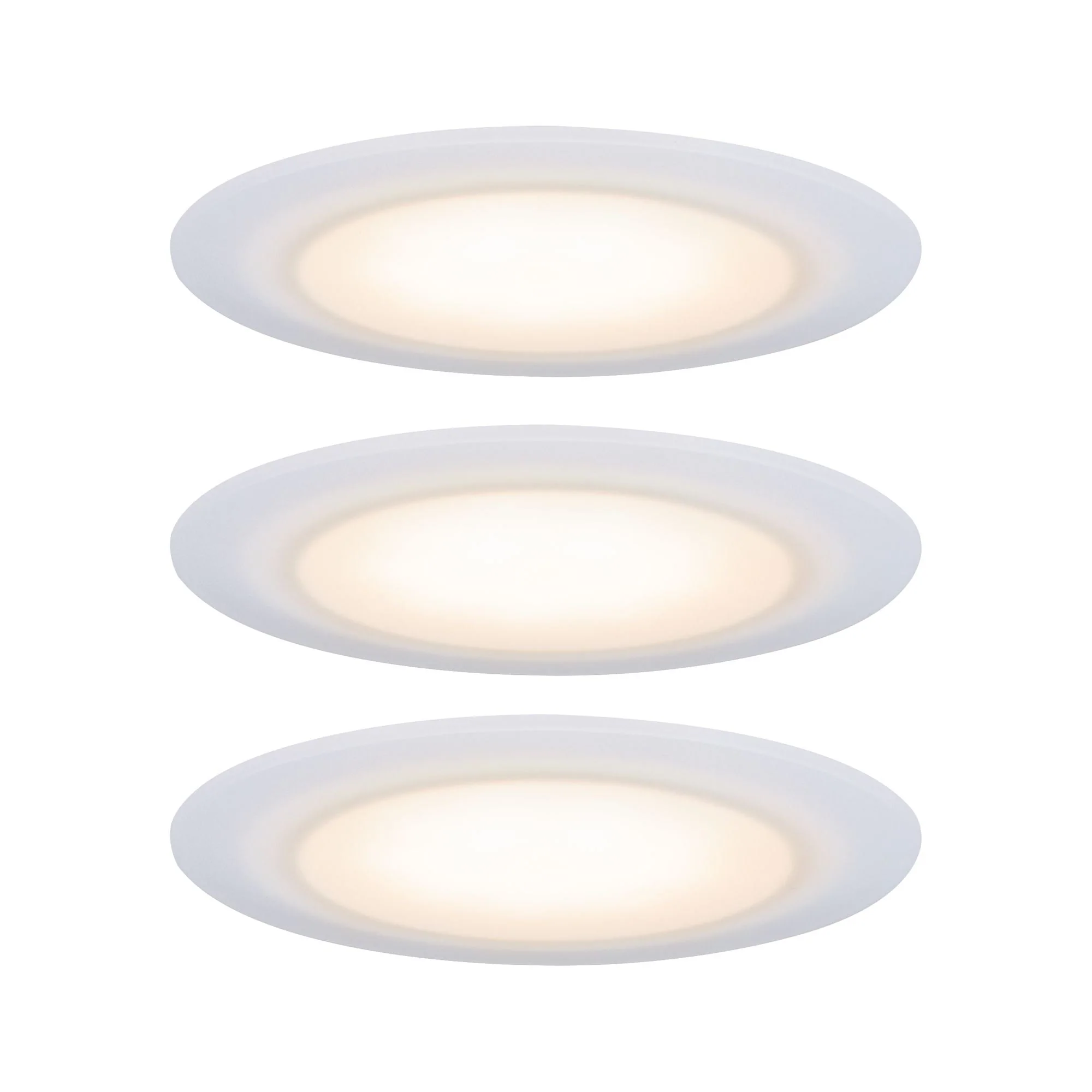 Premium Suon Basisset IP44 rund 90mm 3x5W 3x450lm 230V dimmbar Dim to warm Satin/Weiß