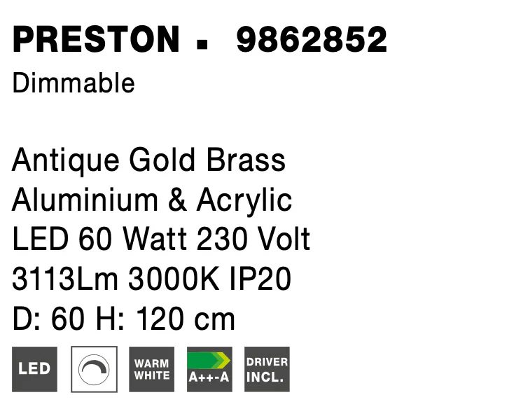 PRESTON Pendelleuchte 62 Watt 600 mm 3000 Kelvin dimmbar - Image 7