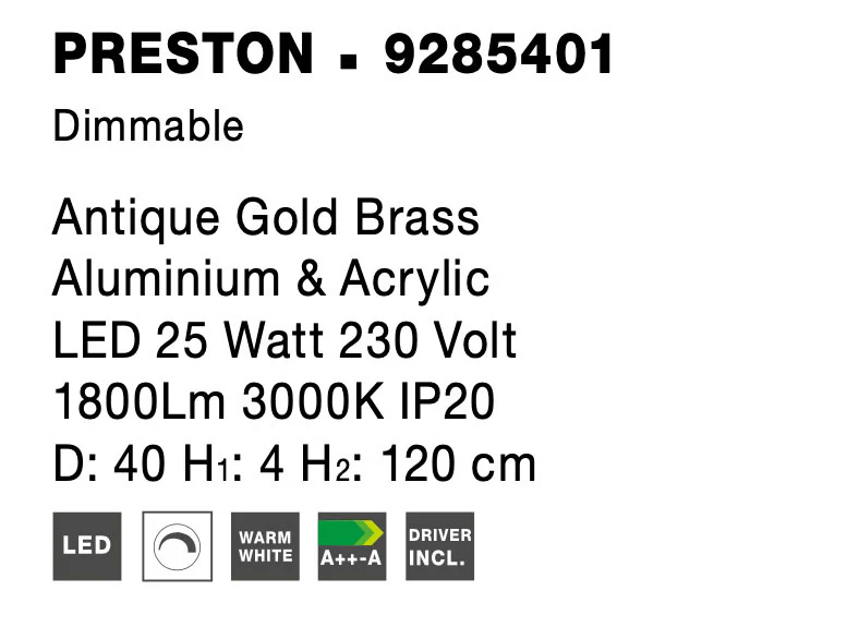 PRESTON Pendelleuchte 30 Watt 400 mm 3000 Kelvin dimmbar - Image 4