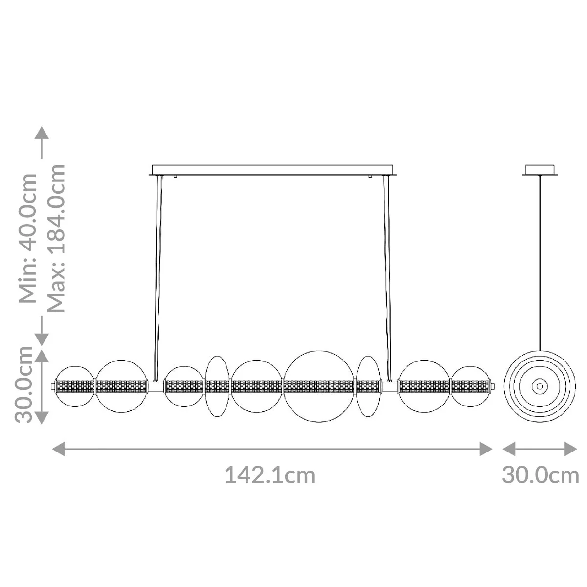 Atomo 7-flammige lineare Pendelleuchte - Image 2