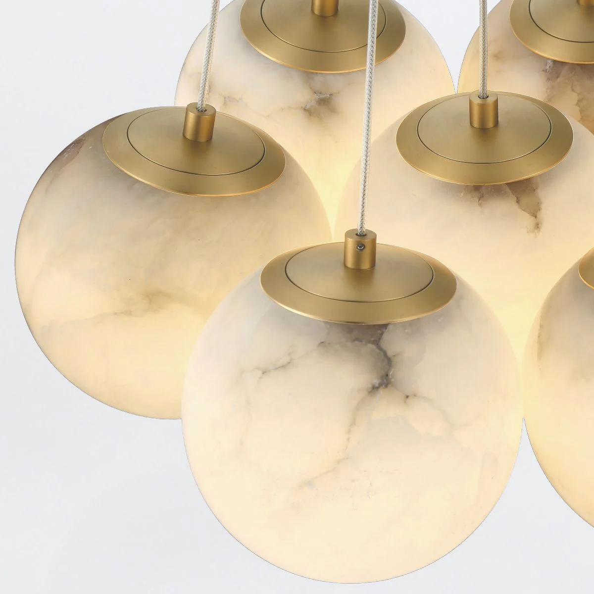 Kepler 7-flammige Alabaster-Cluster-Pendelleuchte - Image 6