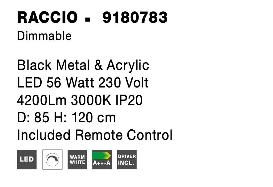 RACCIO Pendelleuchte 68 Watt 850 mm 3000 Kelvin dimmbar - Image 6