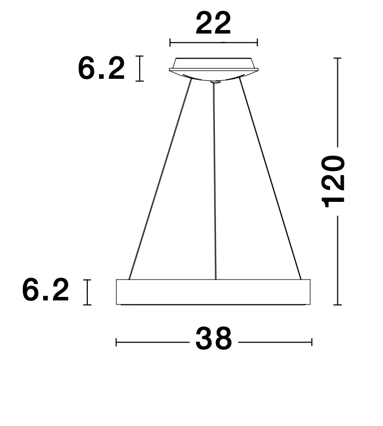RANDO THIN Pendelleuchte 30 Watt 380 mm 3000 Kelvin dimmbar - Image 6