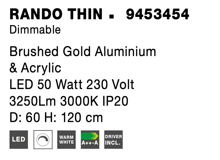 RANDO THIN Pendelleuchte 50 Watt 600 mm 3000 Kelvin dimmbar - Image 6