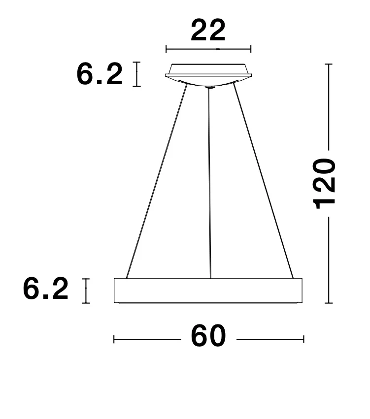 RANDO THIN Pendelleuchte 50 Watt 600 mm 3000 Kelvin dimmbar - Image 7