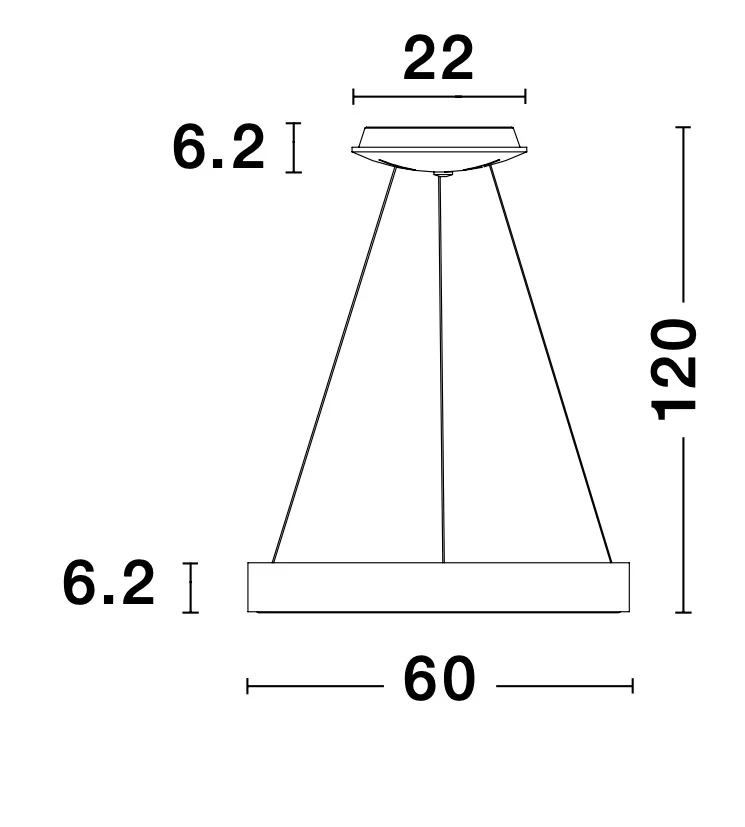 RANDO THIN Pendelleuchte 50 Watt 600 mm 3000 Kelvin dimmbar - Image 2
