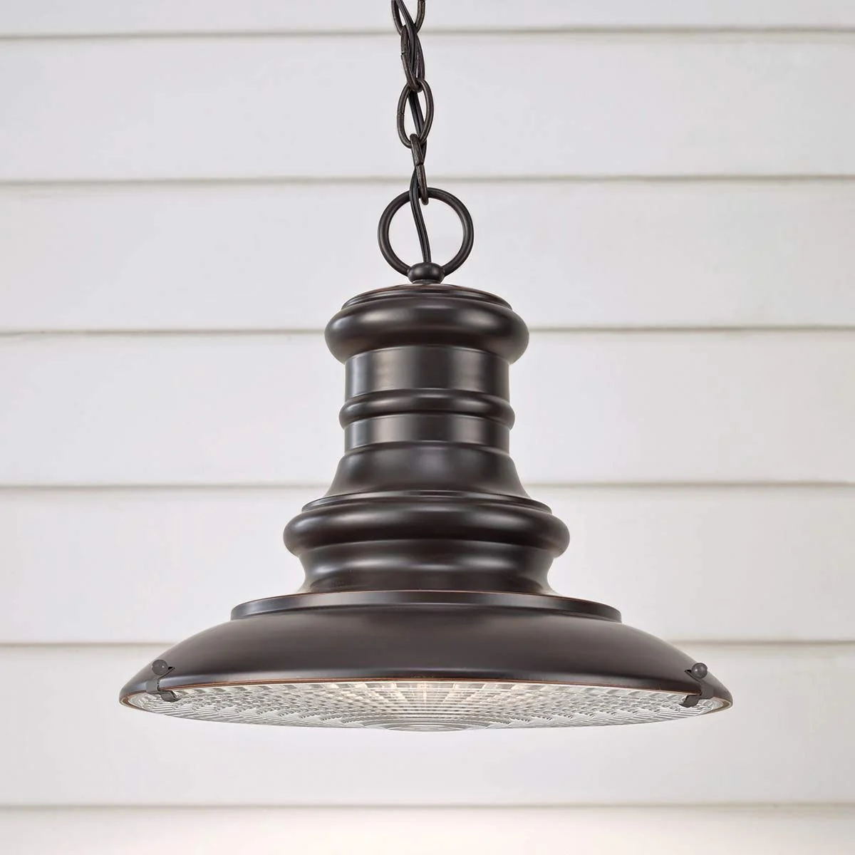 Redding Station 1-flammige mittelgroße Kettenlaterne – Restaurierungsbronze - Image 2