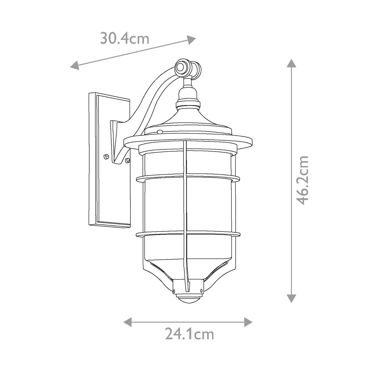 Royal Marine 1-flammige mittelgroße Wandlaterne - Antik-Schwarz - Image 9