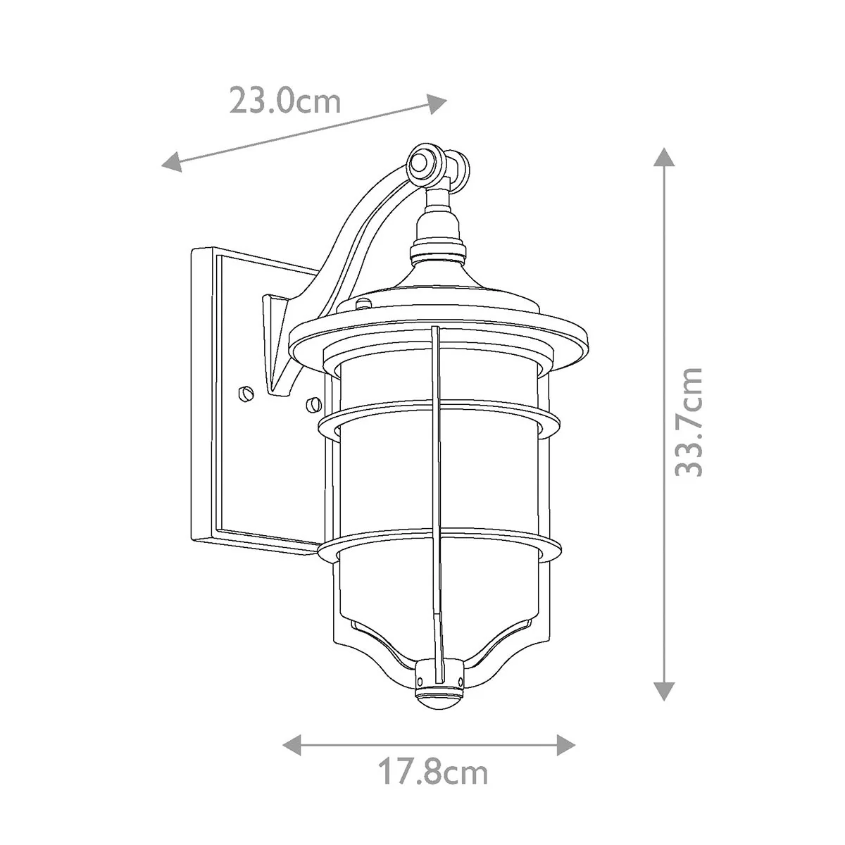 Royal Marine Kleine Wandlaterne mit 1 Licht, Antik-Schwarz - Image 7