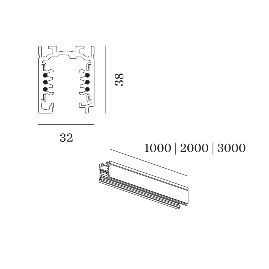 Schiene für 3-Phasen System
