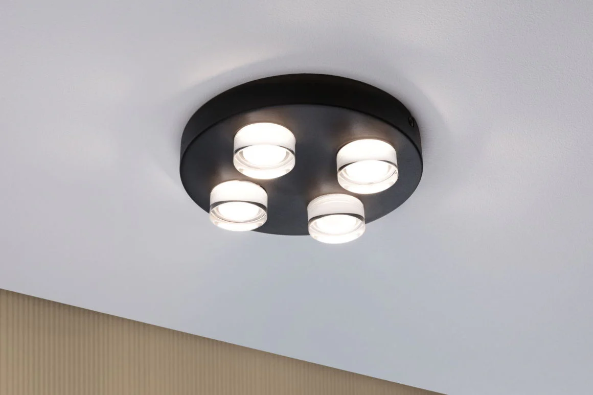 Selection Bathroom Wand-/Deckenleuchte Kame IP44 3000K 4x2000lm 230V 4x4,2W Signalschwarz - Image 2