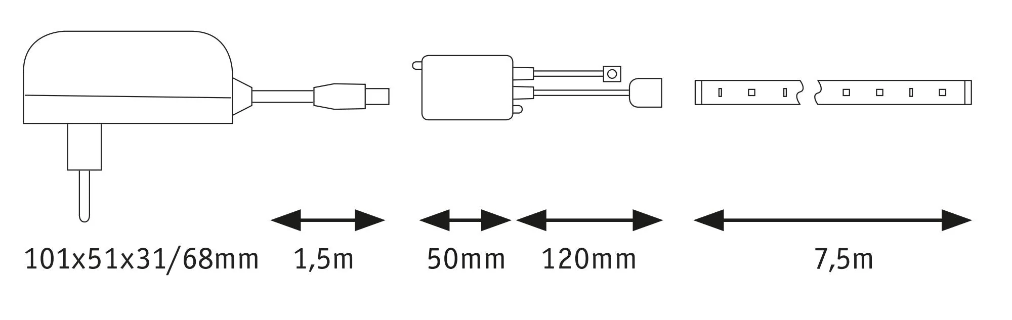 SimpLED RGB Komplettset 7,5m 26W 101lm/m RGB 36VA - Image 3