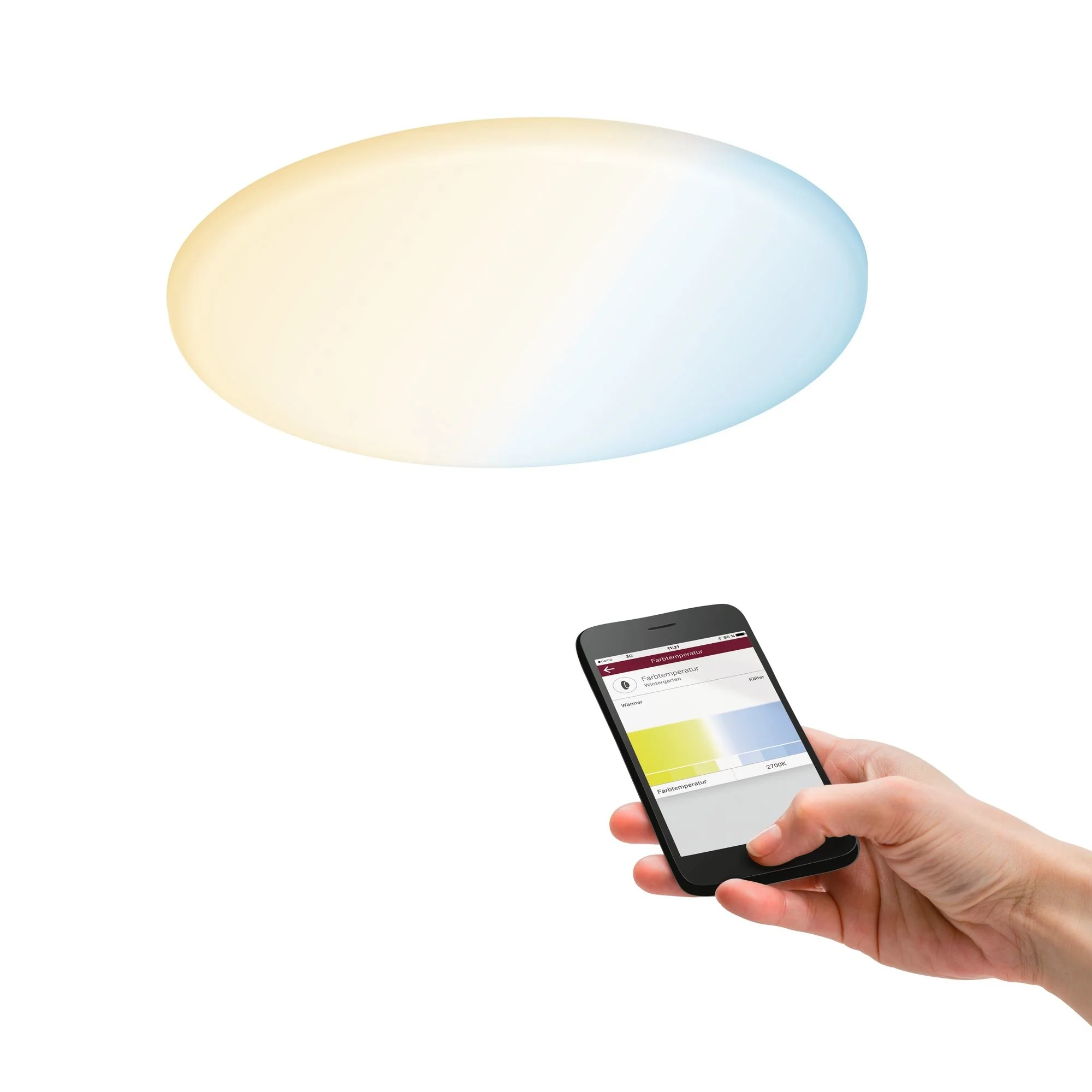 Smart Home Zigbee LED Einbaupanel Veluna VariFit Tunable White 185mm IP44 15W Einbaustrahler