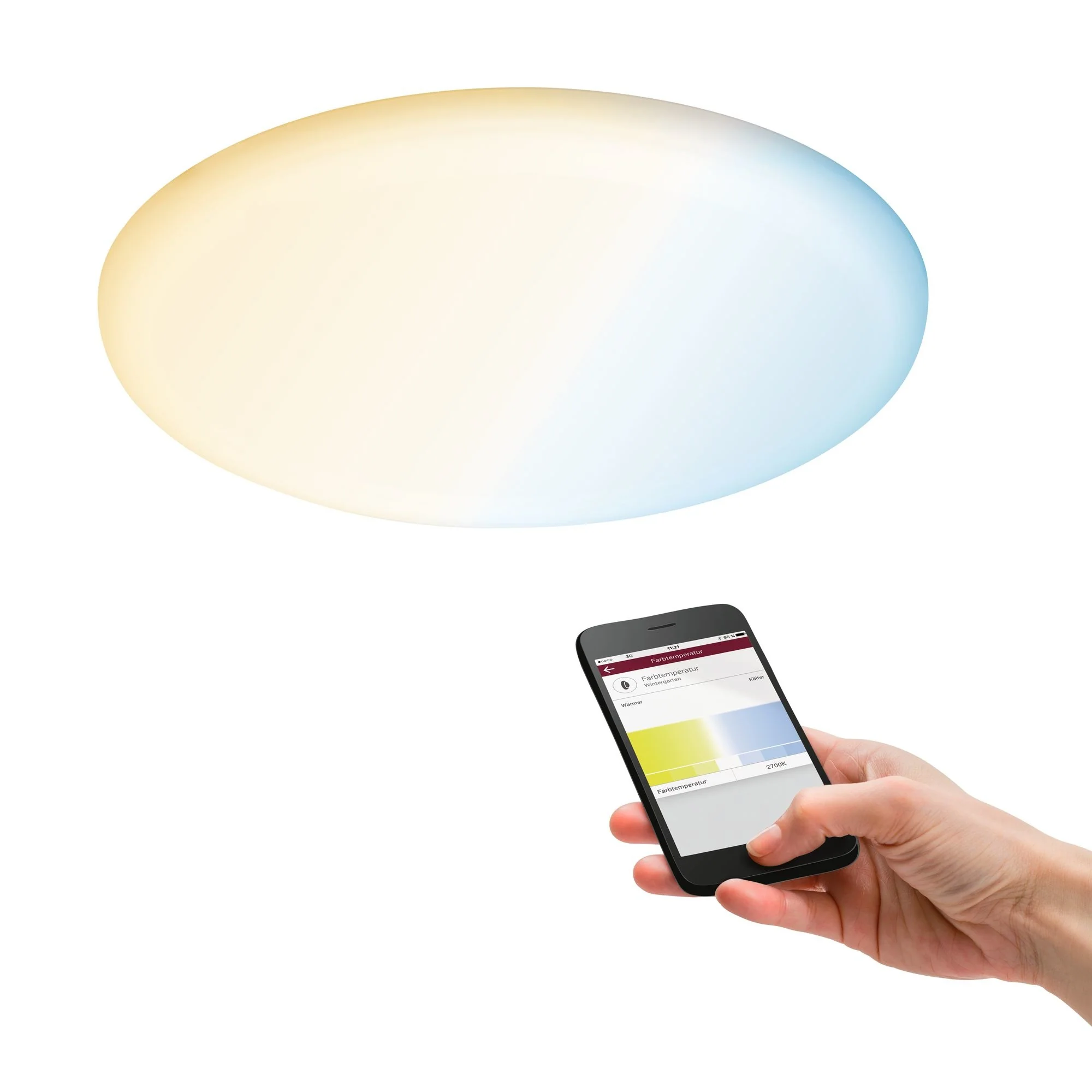 Smart Home Zigbee LED Einbaupanel Veluna VariFit Tunable White 215mm IP44 17W Einbaustrahler