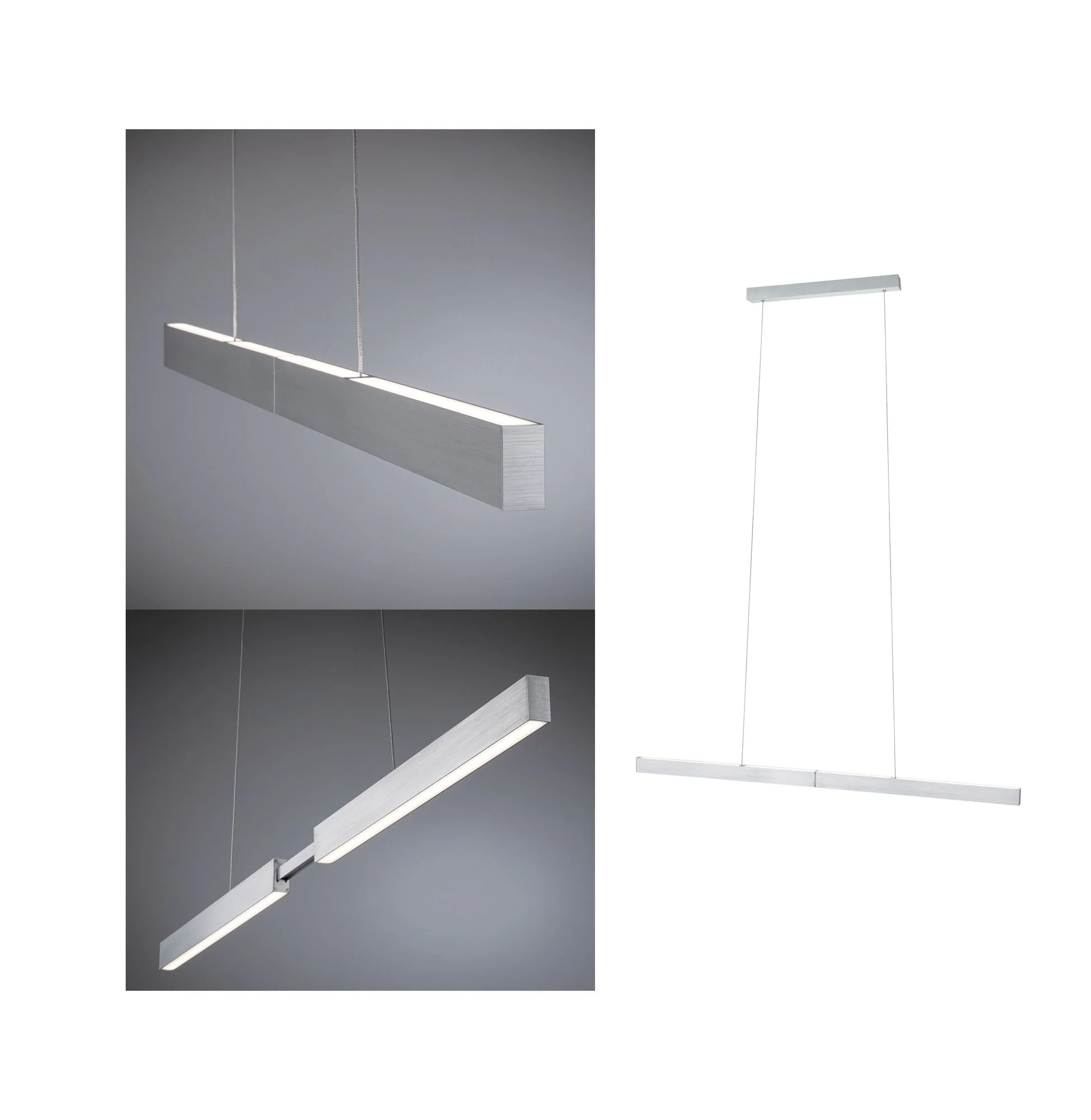 SmartHome Zigbee LED Pendelleuchte Aptare 18W Dimmbar Alu gebürstet Metall Pendelleuchte