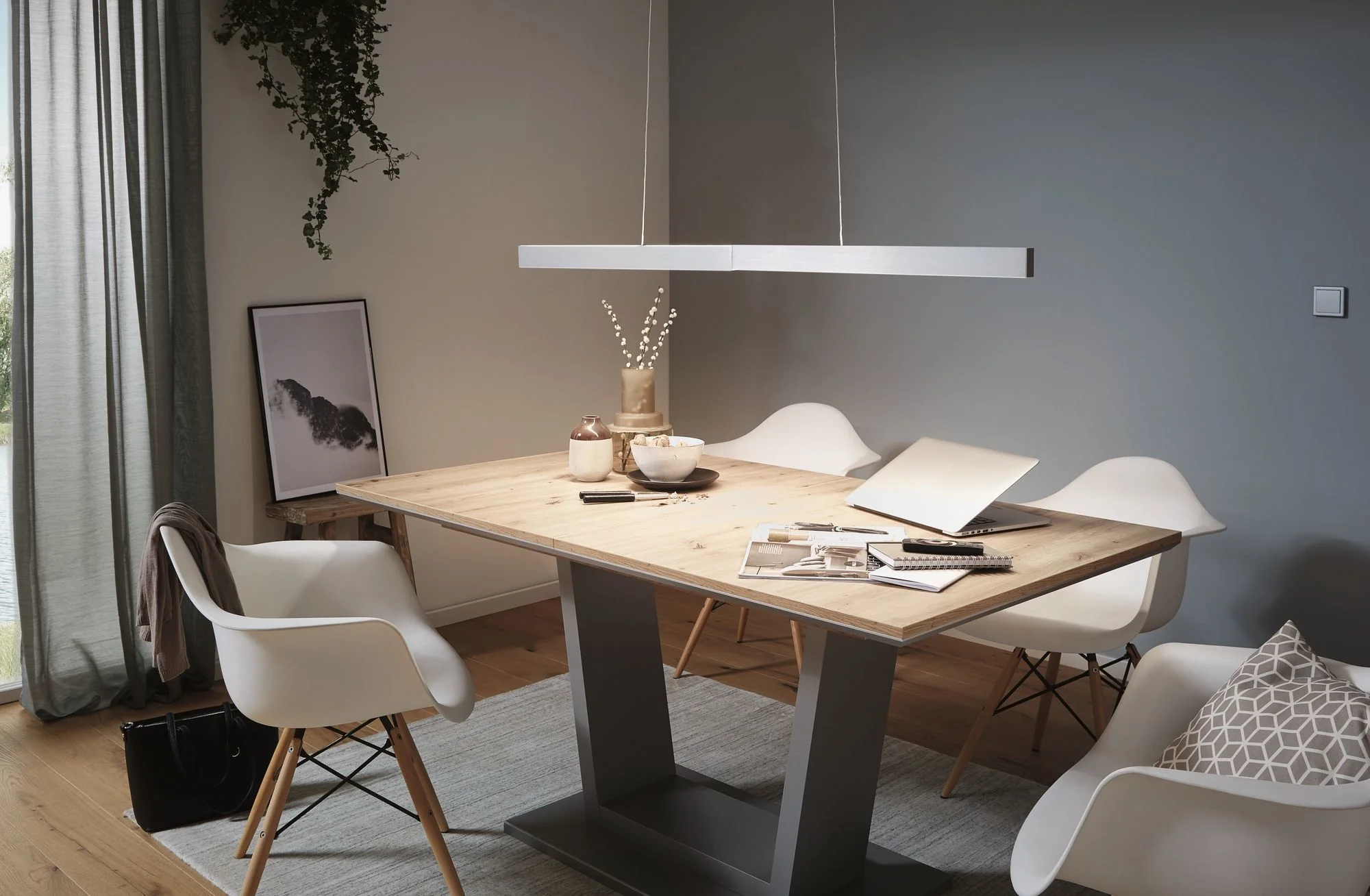 SmartHome Zigbee LED Pendelleuchte Aptare 18W Dimmbar Alu gebürstet Metall Pendelleuchte - Image 2