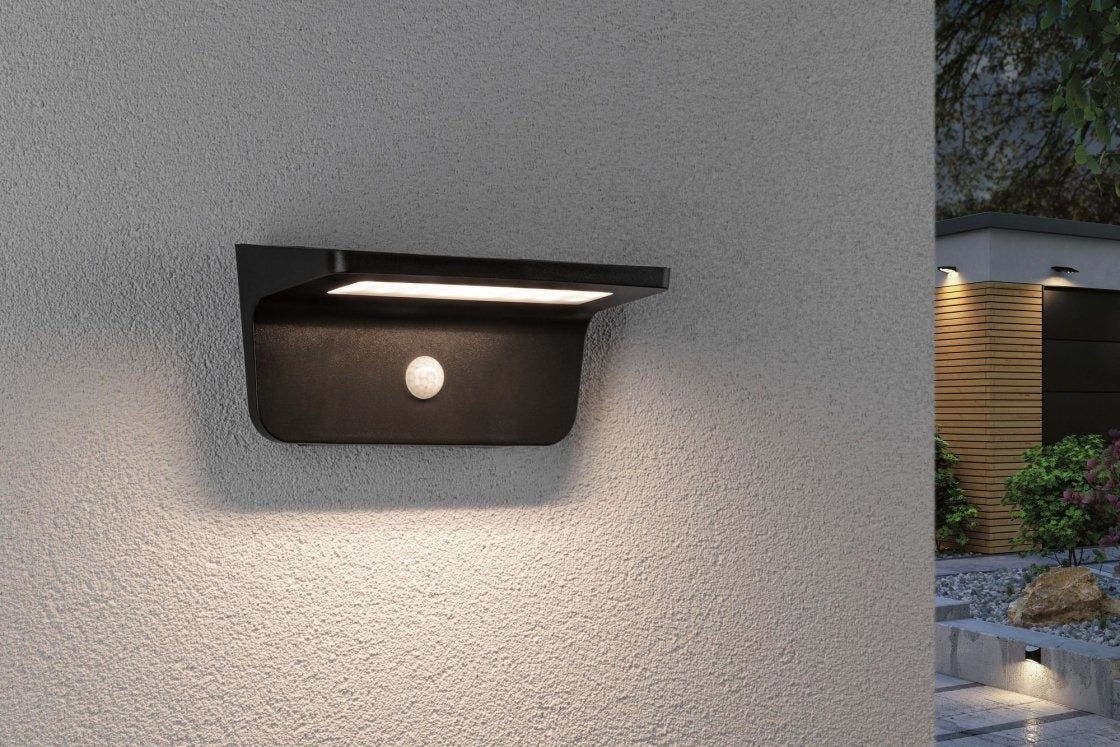 Solar LED Außenwandleuchte Solveig inkl. Bewegungsmelder und Orientierungslicht Wandlampe - Image 2