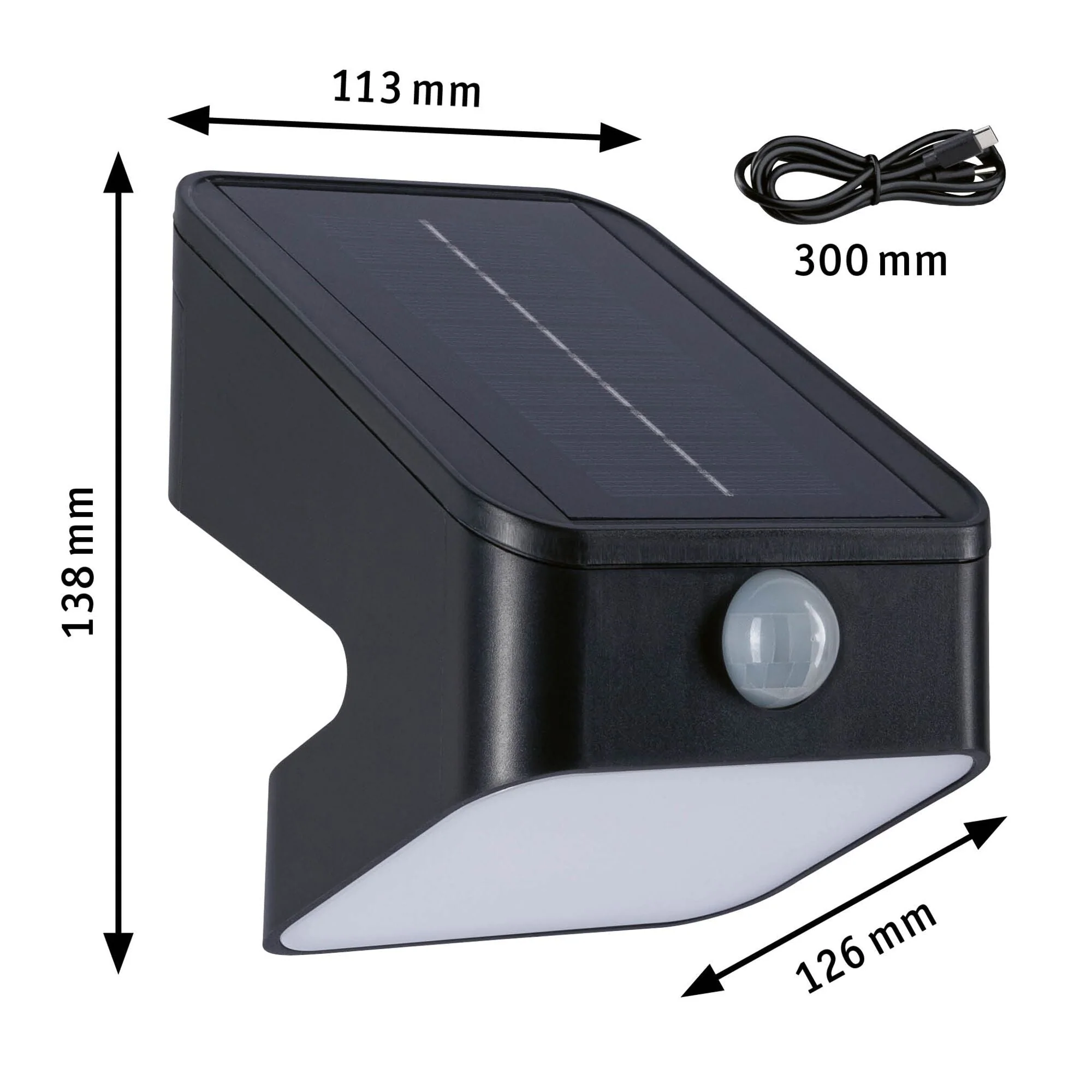 Solar Lesly IP65 eckig 113x126mm 3000K 5,5W 400lm Anthrazit Kunststoff - Image 2