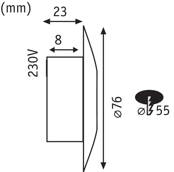 Special EBL Set LED IP65 1,4W 4000K230V 76mm Opal Wandeinbauleuchte - Image 4