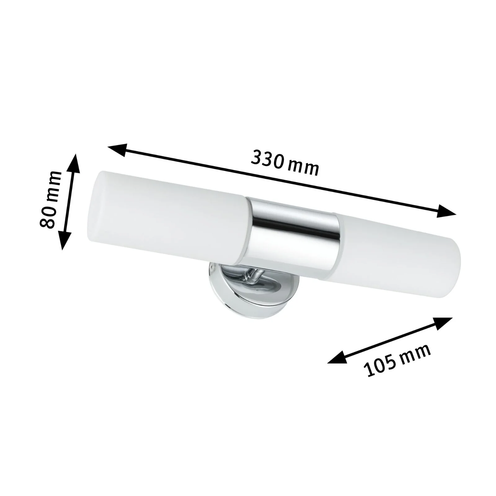 Spiegelleuchte Lenia  IP44 E14 230V max. 2x20W Chrom/Opak - Image 2