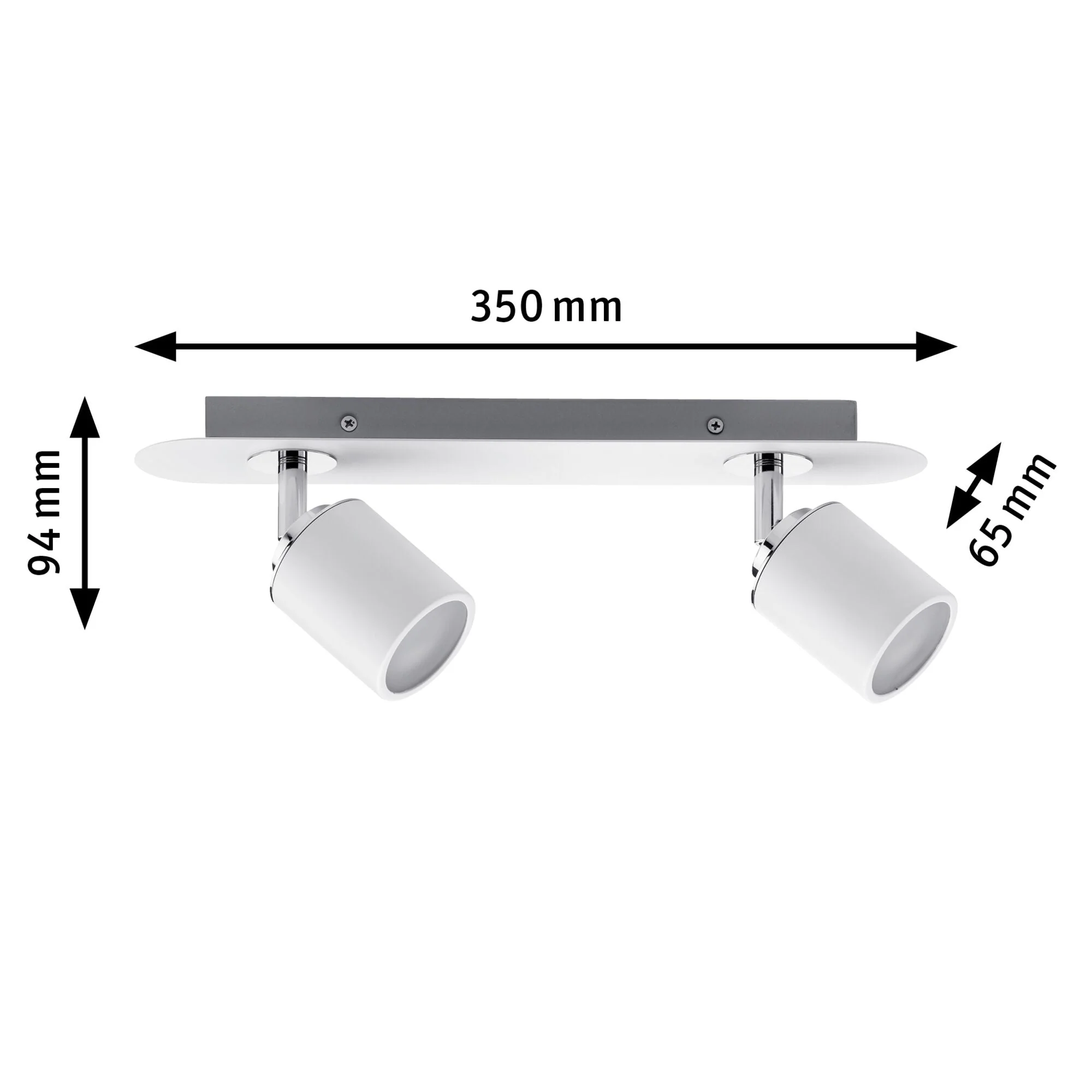 Spotlight Tube IP44 GU10 230V max. 2x10W dimmbar Weiß/Chrom - Image 2