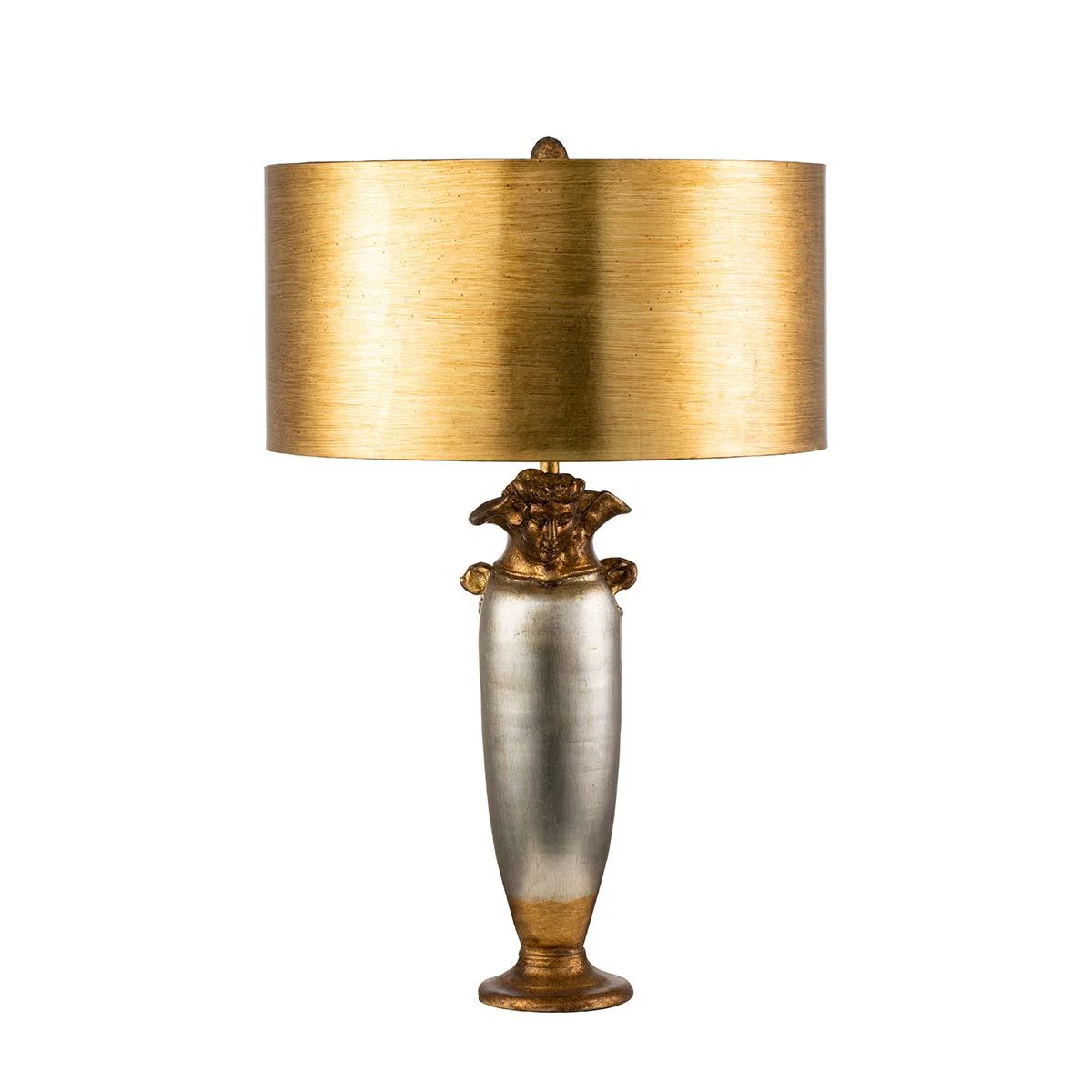 Tischlampe Bienville mit 1 Licht, Silber/Gold und Braun mit vergoldetem Goldschirm - Image 6