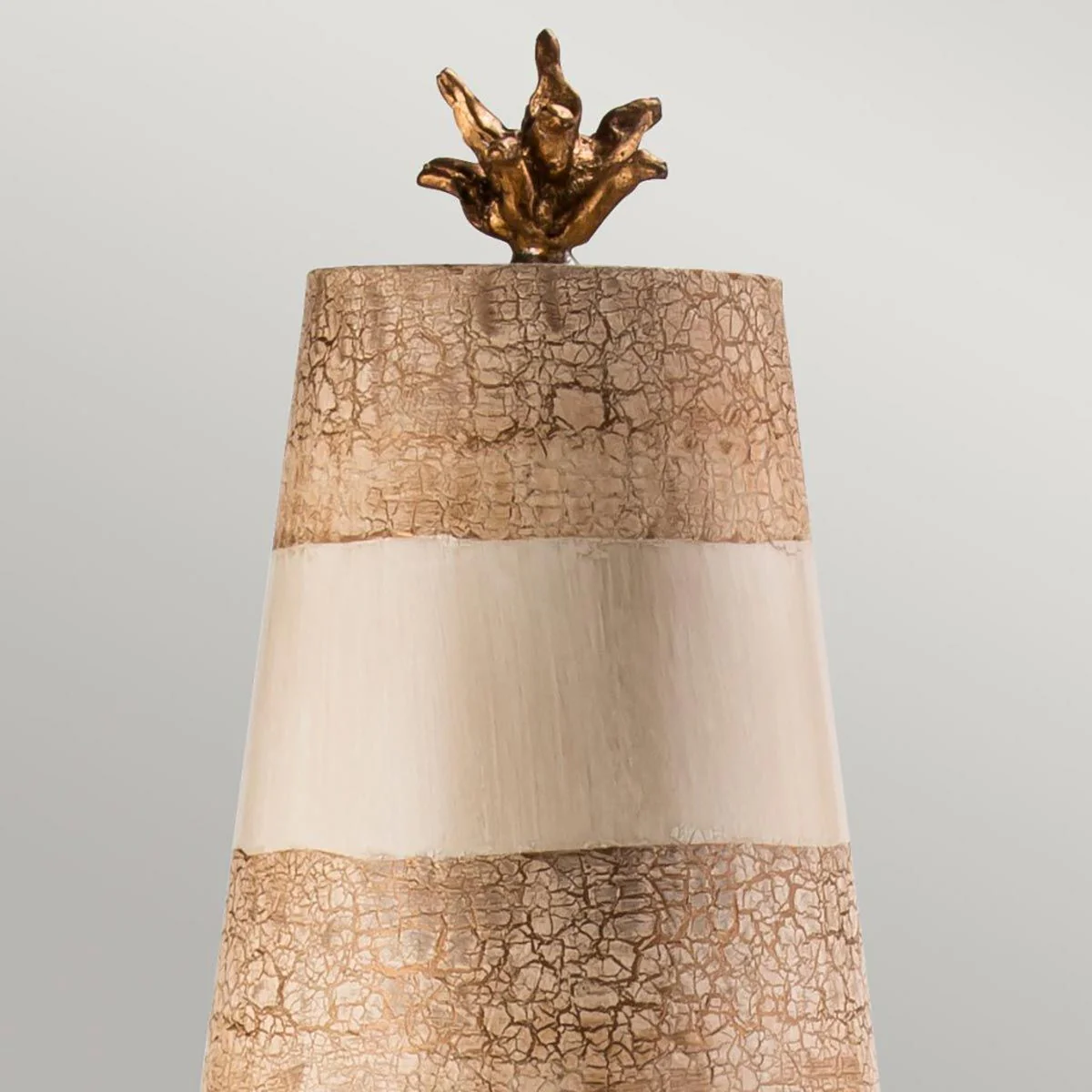 Tischlampe „Birdland“ mit 1 Licht, Creme und Gold mit creme- und taupefarbenem gestreiftem Schirm - Image 2