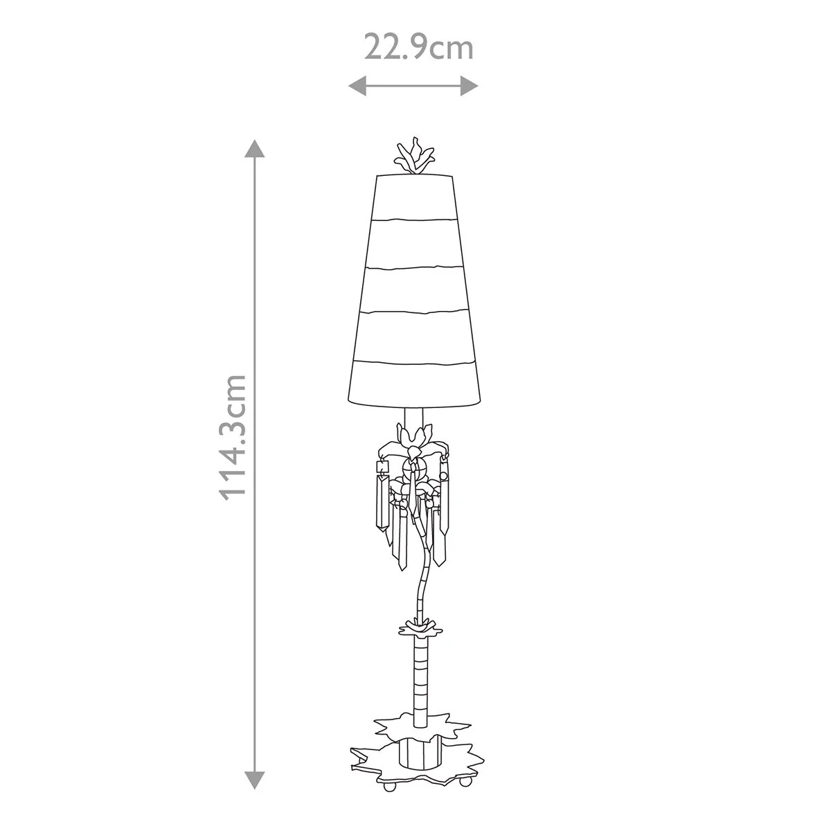 Tischlampe „Birdland“ mit 1 Licht, Creme und Gold mit creme- und taupefarbenem gestreiftem Schirm - Image 6